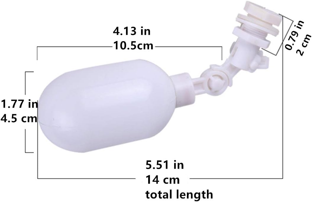 1/4" inch Tube Water Filter Float Ball Valve Adjustable Liquid Level for RO Water Reverse Osmosis System Fish Aquarium Pond Water Pump Reservoir Tank Mount Aquaculture 1 Piece