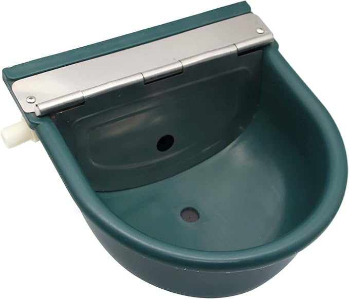 Automatic Water Bowl Plastic Livestock Waterer for Horse Cattle Goat Sheep Dog,Farm Grade Sheep Water Trough Bowl (with Drainage Hole & 39.37 inch Pipe)… (Without 39.37 inch Pipe)