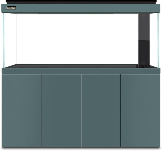 LYPHARD AQUARIUMS All in One Aquarium, 205 Gallon Ultra Clear Fish Tank and Sump Filtration System, Complete Saltwater Aquarium Set with Triple Door Cabinet Stand, Green