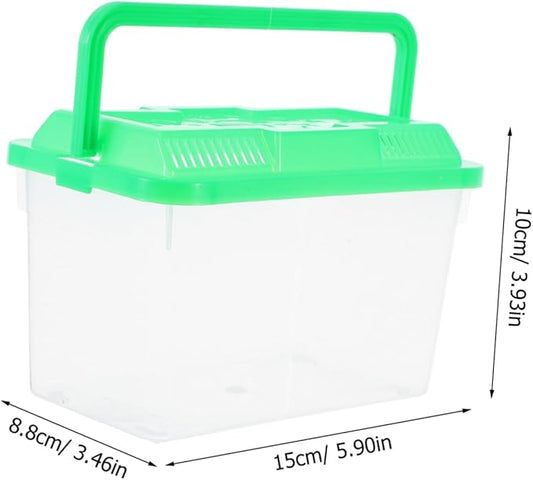 YARNOW Portable Mini Plastic Fish Tank Clear Terrarium for Betta Fish Turtles and Reptiles Stylish Handheld Aquarium with Design for Pet Care and Observation