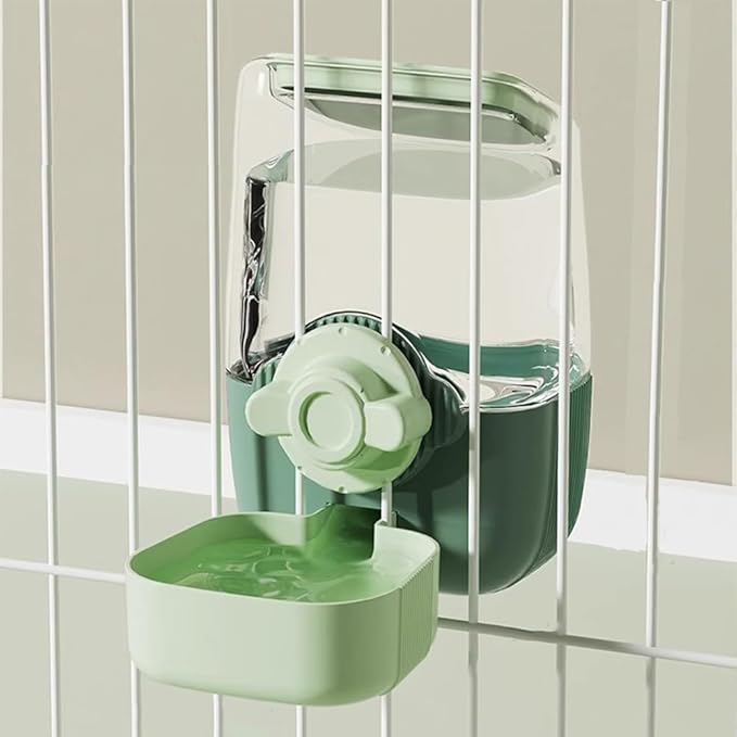 Pet Hanging Automatic Feeders Drinking Bowls，Gravity Rabbit Feeder and Water Set，Cage Cat Food Bowl Feeding Station for Puppy Kitten Chinchilla Hedgehog Guinea Pig Ferret (Green-Water)