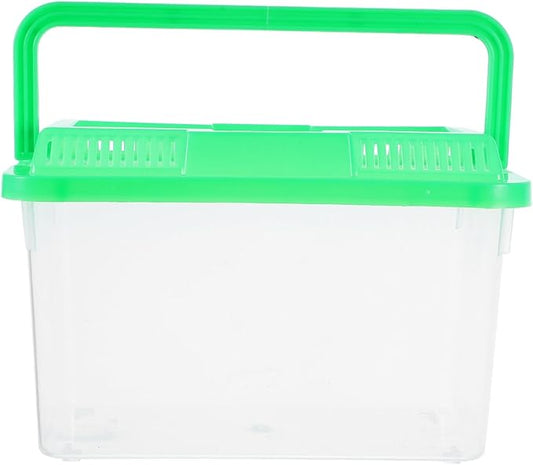 YARNOW Portable Mini Plastic Fish Tank Clear Terrarium for Betta Fish Turtles and Reptiles Stylish Handheld Aquarium with Design for Pet Care and Observation