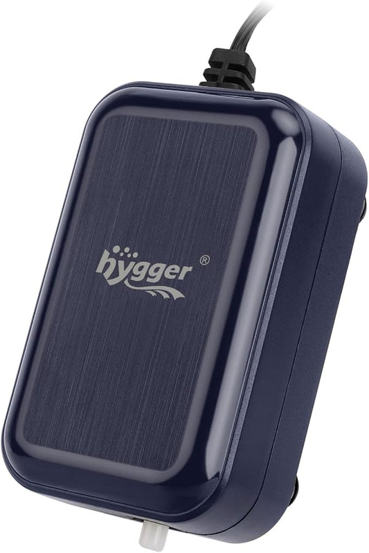 hygger Aquarium Air Pump,Adjustable Oxygen Pump，Silent Powerful Aerator Pump 2W/3W/4.5W/6W/ 1/2 Air Outlets Ultra for Up to 100 Gallon Tank