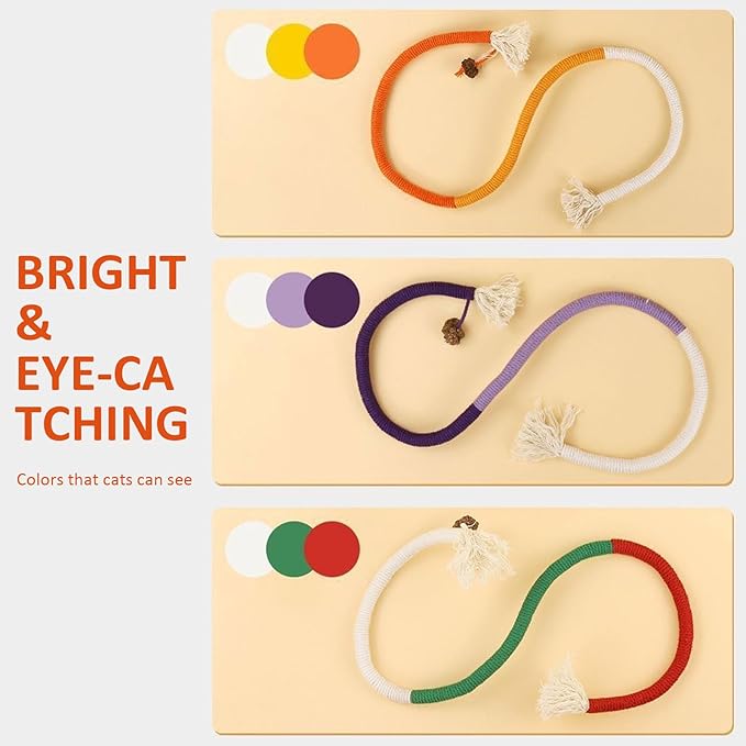 Celery Pet Cat Chew Rope, Catnip-Infused Organic Cotton Chew Rope Toys for Cats, Soft & Safe Dental Chew Toys, Self-Play & Teeth Cleaning for Cats (Mix)