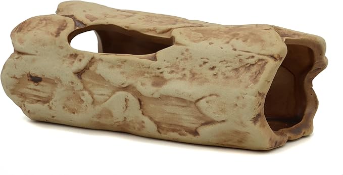 ALEGI Aquarium Decorations Log Betta Fish Tank Accessories Ceramic Cave, Betta Fish Toys Decor Hideout for Shrimp Cichlid Hiding Breeding