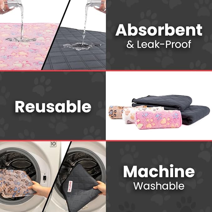 Washable Rabbit & Guinea Pig Cage Liner & Bedding for C&C 2x4 (57"x28"), 2 Pack, Easy to Clean Unlike Fleece, Waterproof, Absorbent, Non-Slip Pee Pad, Reusable Bunny Mat for Small Animals