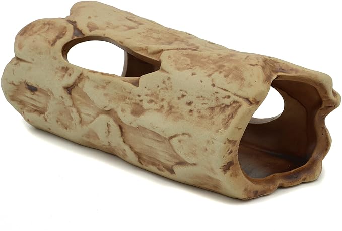 ALEGI Aquarium Decorations Log Betta Fish Tank Accessories Ceramic Cave, Betta Fish Toys Decor Hideout for Shrimp Cichlid Hiding Breeding