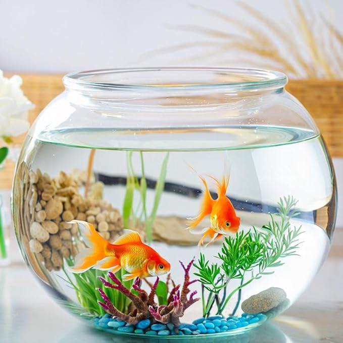 2Pcs Plastic Fish Bowls, 135oz Round Plastic Fish Tank 1 Gallon Aquarium Hydroponic Planter Floral Container for Candy, Carnival Games, Prizes, Party and Table Centerpiece Home Decor