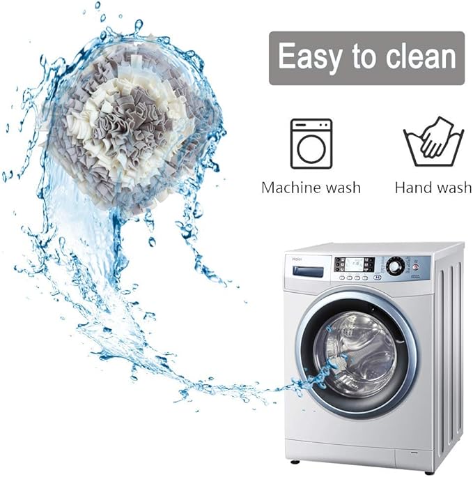 Pet Snuffle Mat for Dogs, Dog Feeding Mat, Nosework Training Mats for Foraging Instinct Interactive Puzzle Toys (Gray&White)