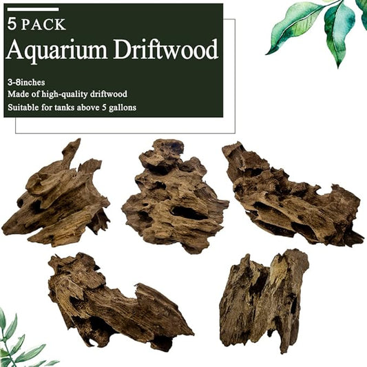 Hamiledyi Natural Driftwood for Aquarium Decor Sinkable Reptile Wood Branches Fish Tank Log Habitat Decorations Terrarium Ornament Assorted