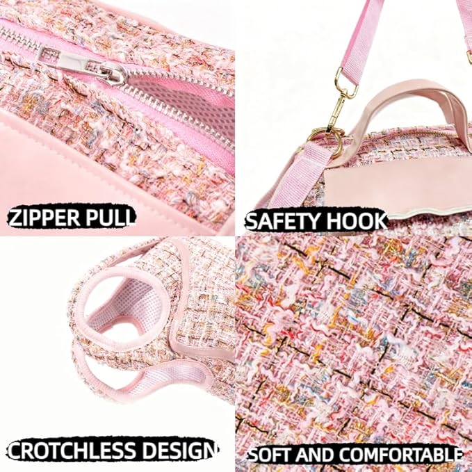 Dog Lift Harness Backpack for Small Dogs, Adjustable Straps Dog Sling Carrier for Hiking, Travel, Outdoor – Black Medium