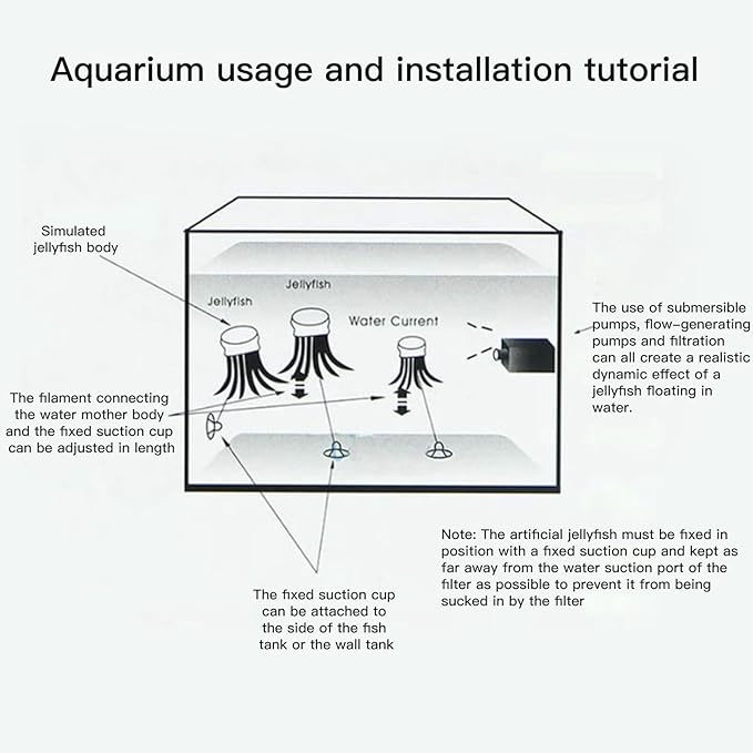 WishLotus Aquarium Jellyfish Decoration, Soft Silicone Glowing Aquarium Decorations Fluorescent Jellyfish with Suction Cup New Upgraded Simulation Aquarium Decor for Various Fish Tank (A, Purple)