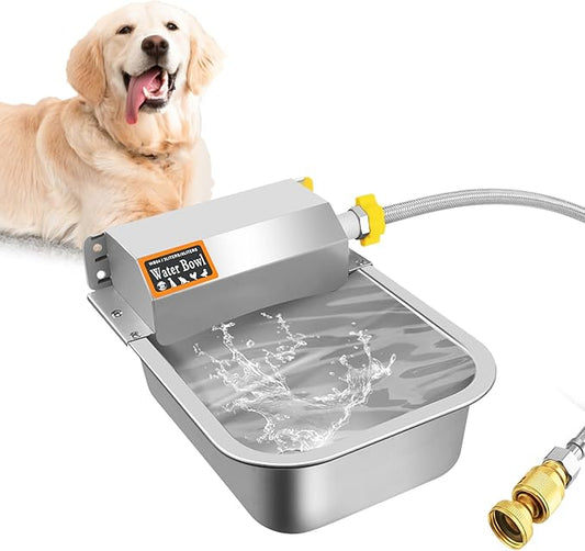 Automatic Water Dispenser for Dog,Heavy Duty Stainless Steel Water Bowl Dispenser,3L Water Feeder for Horse,Dog,Cat and Other Livestock