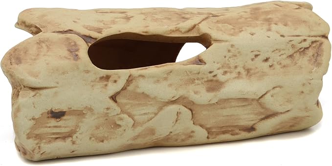 ALEGI Aquarium Decorations Log Betta Fish Tank Accessories Ceramic Cave, Betta Fish Toys Decor Hideout for Shrimp Cichlid Hiding Breeding