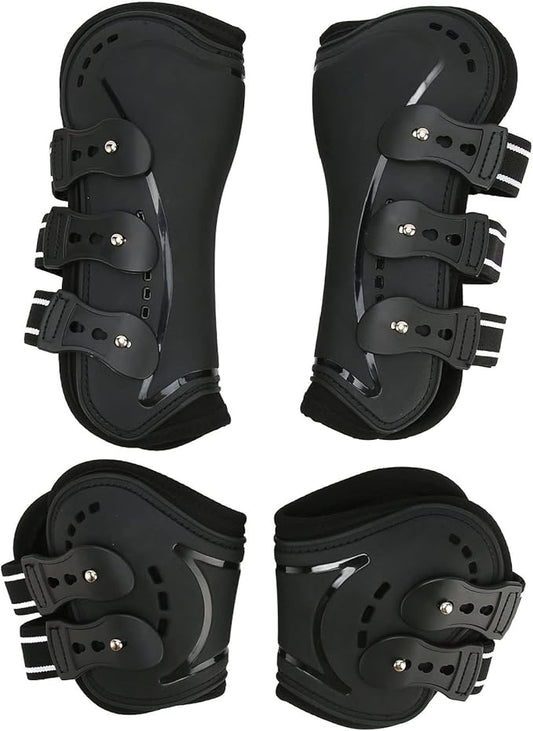 Zerodis Horse Boots, Lightweight Horse Tendon Boots Breathable Wearproof Fetlock Boots with Adjustable Buckle Brace Guard Boots for Horse Boots Pairs of 2 (M 0.7in)
