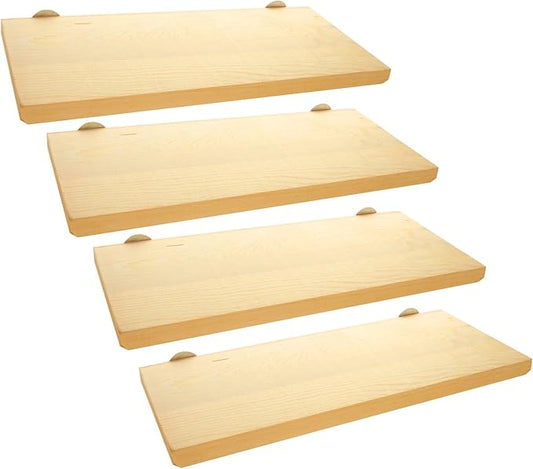 DIRBUY 4 Pack 5 x 12 Inches Bird Perches - Natural Wooden Flat Bird Perch - Rectangle Bird Perch Stand Platform for Parrot, Budgies, Parakeet, Cockatiels, Conure, Lovebirds