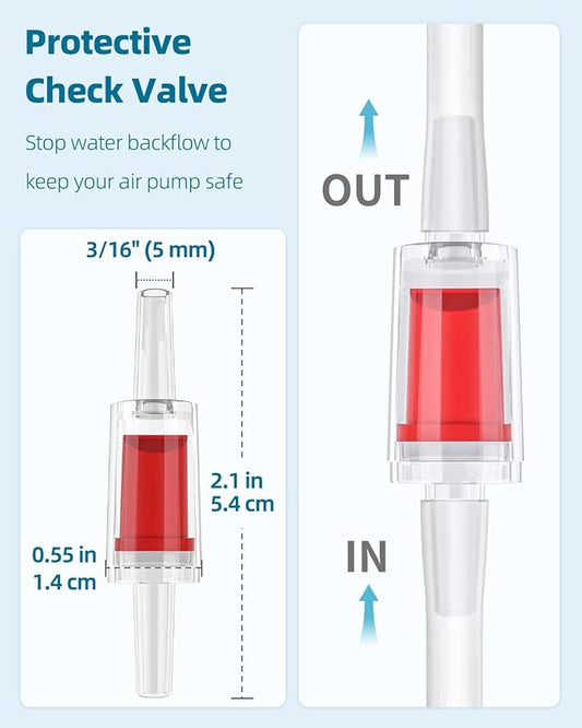 Pawfly 100 Feet Fish Tank Airline Tubing, Aquarium Tubing, Aquarium Air Pump Accessories Kit with Check Valves, Air Stones, Air Control Valves, Suction Cups and Connectors