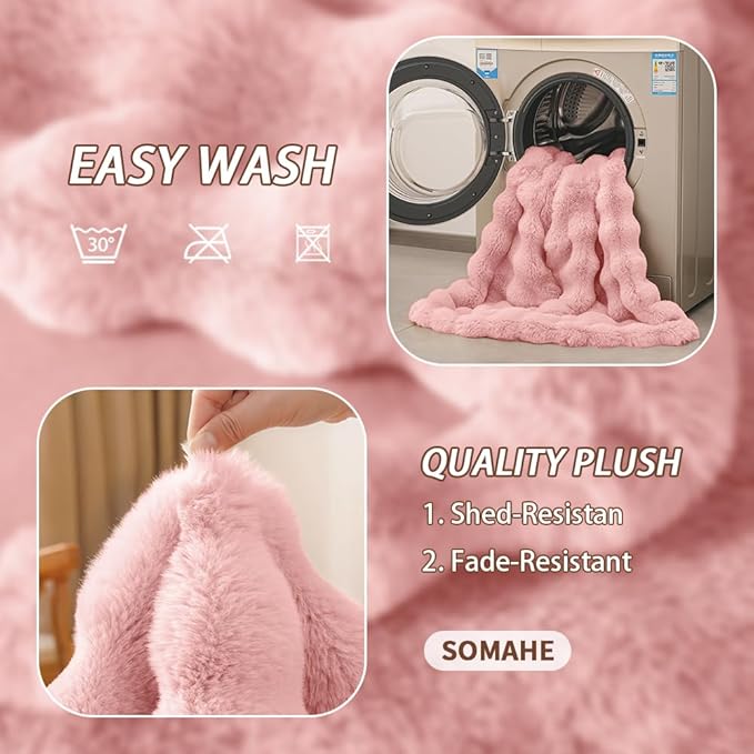 Dog Blanket Ultra Soft Fuzzy Faux Fur Cat Blankets for Indoor Cats Ultra Soft Plush Faux Fur Machine Washable Reversible Pet Throw Protector for Couch Furniture 28"X 22" Peach Pink