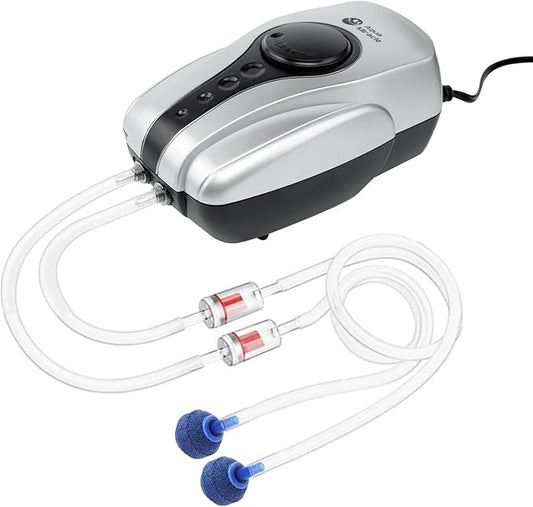 AquaMiracle Aquarium Air Pump Fish Tank Bubbler Aerator, All-in-One Fish Tank Air Pump Kit, Quiet Aquarium Bubbler