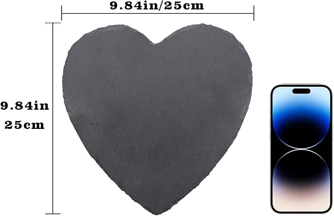 Turtle Tank Accessories, Heart-Shaped Slate Tile for Reptiles, Natural Rock Platform for Feeding & Basking, Aquarium Decor for Bearded Dragon, Tortoise, Gecko, Snake, Chameleon