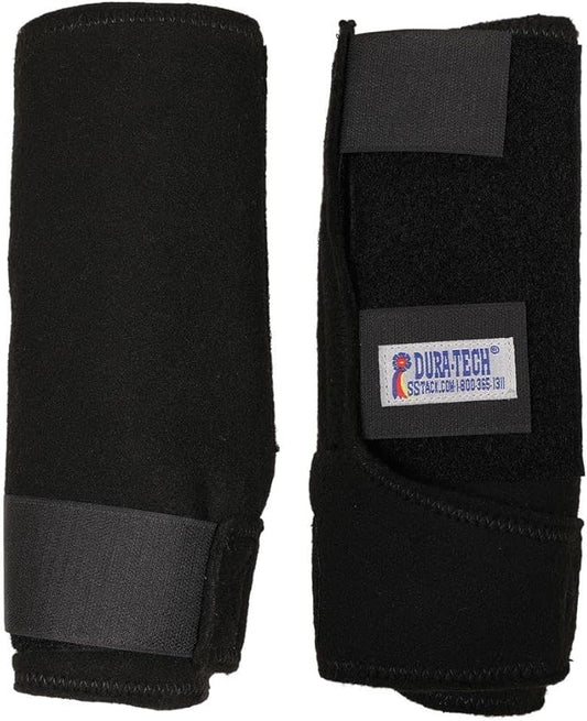 Dura-Tech Fast Wrap Polo Wraps for Horses | Size Medium | Color Black | Horse Leg Protection | One Piece Construction | Conforming Fit | Enhanced Support | Secure Hook & Loop Straps