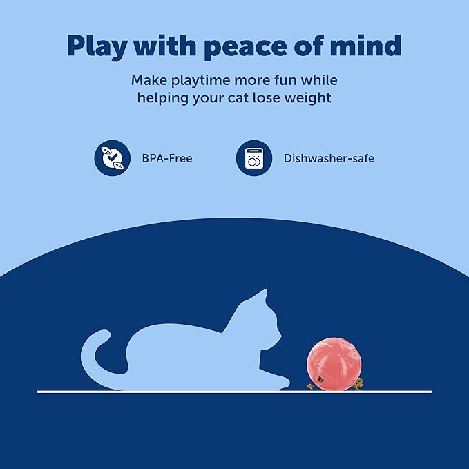 PetSafe SlimCat Interactive Feeder - Combines Play with Mealtime - Adjustable Portions - BPA-Free Plastic - Slow Feeder for Digestion - Lightweight, Dishwasher-Safe Toy - Pink