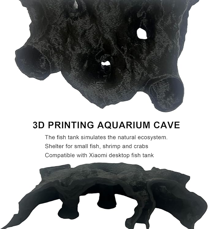LIYAOLI Aquarium Ornaments Cave Tunnel with Viewing Ports | Fish Tank Decoration Hideout for Pleco, Shrimp & Corydoras | Substrate-Friendly Design & Sinking Base