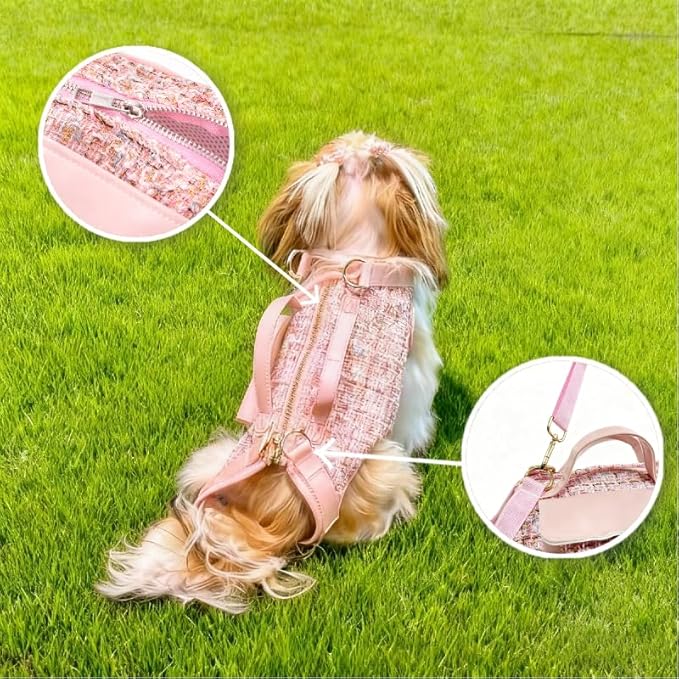 Dog Lift Harness Backpack for Small Dogs, Adjustable Straps Dog Sling Carrier for Hiking, Travel, Outdoor – Purple Medium