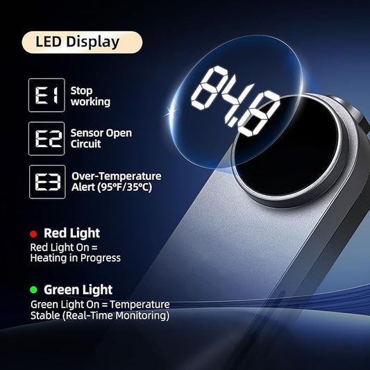 boxtech 300w Fish Tank Heater - Aquarium Heater with Led Digital Display, External Temperature Controller, Overheat Protection for 35 to 70 Gallon Tank