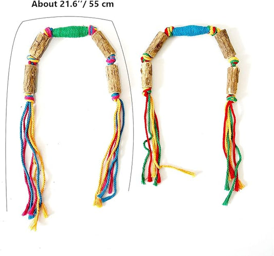 IUHKBH Cat Rope Toy, 2 PCS Colorful Chew Ropes with Silvervine Sticks and Refillable Natural Catnip Bag for Teeth Cleaning Safe Interactive Toy for Indoor Cat Kitten