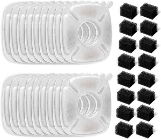 Brand 16 Pack Replacement Filters & 16 Pack Replacement Pre-Filter Sponges for Veken 95oz/2.8L Bellflower Pet Fountain Cat Water Fountain Dog Water Dispenser
