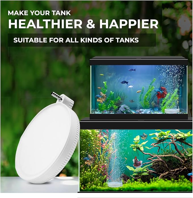 Aquarium Air Stone Bubbler – Large Air Stone for Fish Tank, Diffuser for Hydroponics, Silent Oxygen Aerator for Betta, Shrimp, and Plants(5.1in)