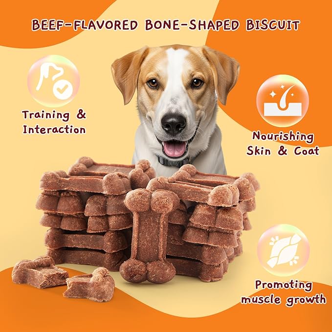 Jungle Calling Soft Dog Treats, Training Snacks with Real Beef, Chewy Dog Biscuits, Natural High Protein, Digestive Support Dog Chews, Healthy Meaty Tenders for Small & Medium Dogs, 48 Count