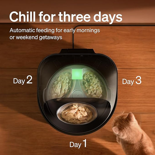 PETLIBRO Automatic Cat Feeder Wet Food with Stainless Steel Bowl 2 Packs, Refrigerated Auto Cat Feeder with Semiconductor Cooling, 3 Fresh Meals, App-Controlled Pet Food Dispenser, Easy to Clean