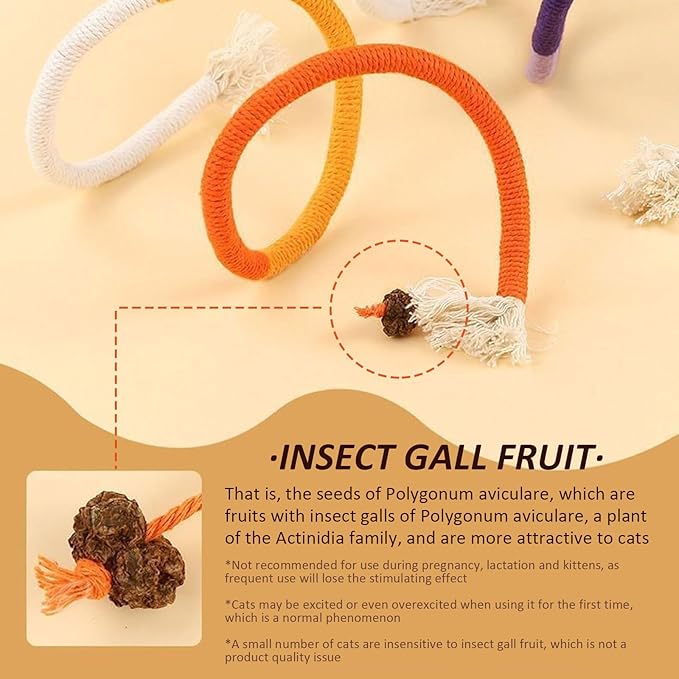 Celery Pet Cat Chew Rope, Catnip-Infused Organic Cotton Chew Rope Toys for Cats, Soft & Safe Dental Chew Toys, Self-Play & Teeth Cleaning for Cats (Mix)