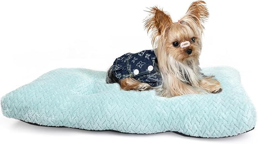 Dog Bed for Small Dogs Crate Washable 22 inch Dog Mats for Sleeping,Up to 15 lbs Soft and Fluffy Sage Green S