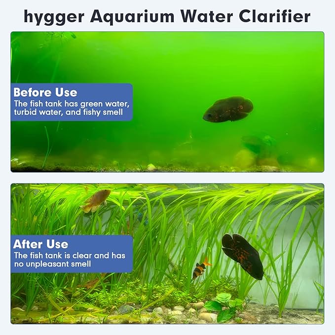 hygger Aquarium U-V Light with Timer, 360° Protective Shield Clean Light for Green Water and Algae Clean, Mini Algae Control Lamp for Freshwater and Saltwater Tank (3W for 5-25 Gallon)