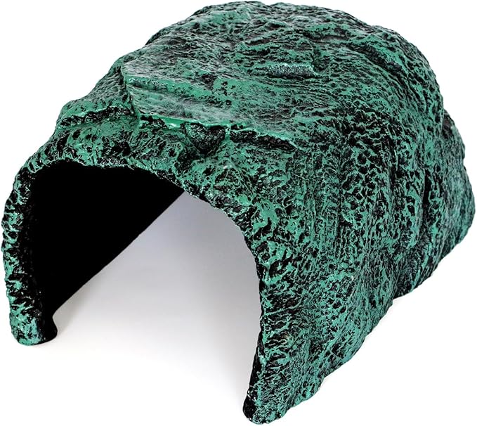 Reptile and Amphibians Rock Hide Cave - Climbing and Hiding Spots, Terrarium & Aquarium Decor, Perfect for Bearded Dragons,Lizards,Snakes,Turtles,Geckos,Frogs,Small Animals - Large Size