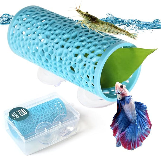 Abizoo Betta Fish Tunnel Hideout for Aquarium Decoration Hollow Coral Design Smooth Finish, Fish Tank Accessory Habitat Cave for Betta Shrimp Guppies Neon Tetras Zebra Danios and Other Small Fish