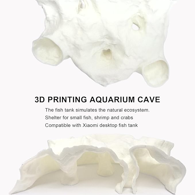 LIYAOLI 3D Printed Aquarium Cave Tunnel Hideout - Natural Under Gravel Decor for Pleco, Shrimp, Corydoras - Substrate-Friendly Sinking Base with Viewing Ports