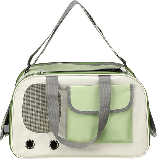 Pet Backpack Carrier, Portable Expandable and Ventilated, Oxford Cloth Dogs Cats and Small Animals Travel Bag 17.72", (Green, 1 Pcs), Intended for Hiking/Camping/Traveling