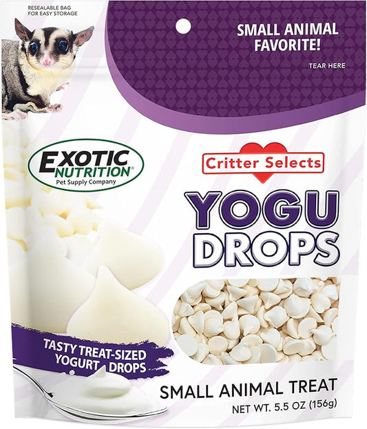 Yogu Drops - All Natural Healthy Yogurt Treat - for Sugar Gliders, Prairie Dogs, Monkeys, Squirrels, Guinea Pigs, Rabbits, Chinchillas, Rats, Marmosets, Degus & Other Small Pets (5.5 oz.)