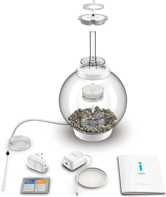 biOrb Classic 15 Acrylic 4-Gallon Aquarium with Multi-Color Remote-Controlled LED Lights Modern Compact Tank for Tabletop or Desktop Display, Black