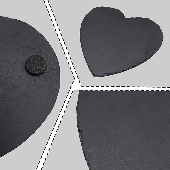Turtle Tank Accessories, Heart-Shaped Slate Tile for Reptiles, Natural Rock Platform for Feeding & Basking, Aquarium Decor for Bearded Dragon, Tortoise, Gecko, Snake, Chameleon