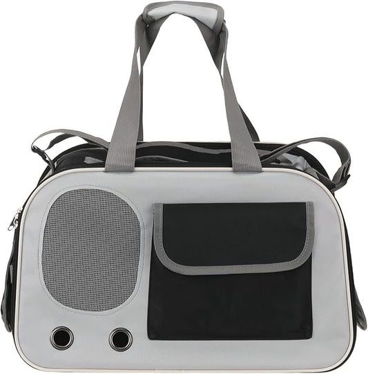 Pet Backpack Carrier, Portable Expandable and Ventilated, Oxford Cloth Dogs Cats and Small Animals Travel Bag 17.72", (Black, 1 Pcs), Intended for Hiking/Camping/Traveling