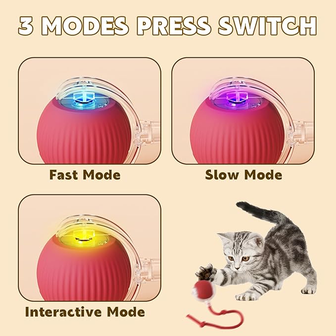 DVHNMK Chewie Viral 360 Smart Automatic Rolling Pet Ball (3 PCS) - Interactive Dog & Cat Toy