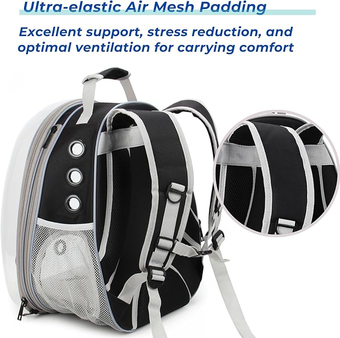 Lollimeow Cat Carrier Backpack, Expandable Bubble Pet Carrier for Cats and Small Dogs, Airline Approved Travel Backpack for Hiking, Walking & Outdoor Adventures - Supports up to 14 lbs