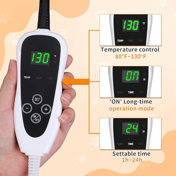 GOLOPET Cat Heating Pad 17×13 in Heated Cat Bed with Intelligent Constant Temperature Switch,Waterproof with Metal Protective Tube Puppy Whelping Supplies, Comes with a Plush Cotton Sleeve-Apricot