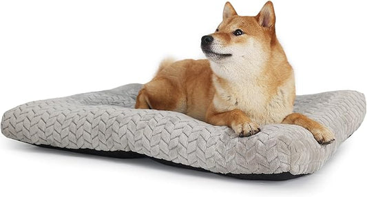 Necesitar 30 Inch Dog Crate Bed for Medium Dogs Washable Soft and Fluffy Kennel Pad fit Cages with Anti-Slip Pet Pillow Cushion Sleeping Up to 40 lbs Pets,30x19 Grey