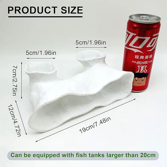 LIYAOLI Aquarium Ornaments Cave Tunnel with Viewing Ports | Fish Tank Decoration Hideout for Pleco, Shrimp & Corydoras | Substrate-Friendly Design & Sinking Base